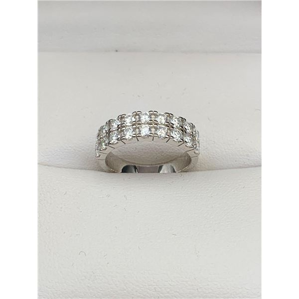 1.00 CT TW GRA CERTIFIED WITH 18 ROUND BRILLIANT CUT MOISSANITE STONE VVS D COLOR SET IN 925 SILVER 