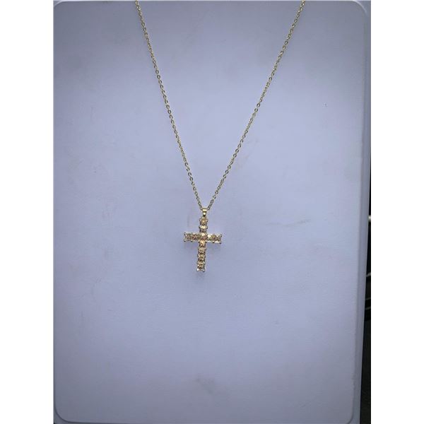 Multi Stone Solitaire Cross Pendant & Chain Gift Set NEW