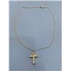 Image 4 : Multi Stone Solitaire Cross Pendant & Chain Gift Set NEW