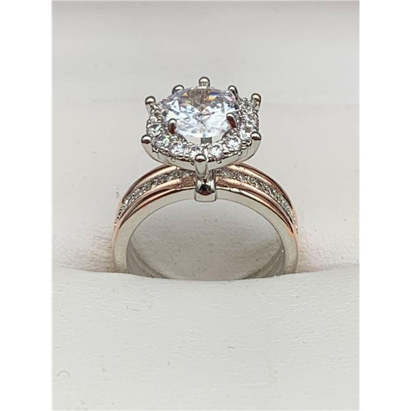 V. Wang Styled Cushion Set 1.0 carat Brilliant Cut Solitaire with surround stones engagement ring Si