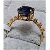 Image 2 : 10K Yellow Gold 1.89G Blue Sapphire 3.5Ct & Diamond 0.05Ct Ring (~Size 7),  Made in Canada, Appraise