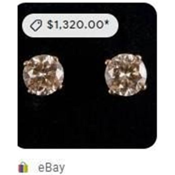 14K White Gold Natural Diamond 0.18Ct Earrings, Made in Canada, Appraised Retail $1000