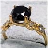 Image 1 : 10K Yellow Gold 2G Black Diamond (1.95+0.25Ct) Ring (~Size 6.75), Made in Canada, Appraised Retail $