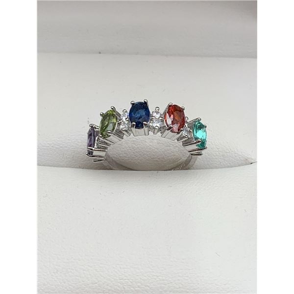 Vintage Style Multi Gemstone Family Ring NEW SIze 7