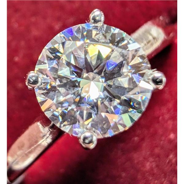 10K White Gold 2.88G Moissanite 1.02Ct Ring (~Size 7), Made in Canada, Appraised Retail $1750
