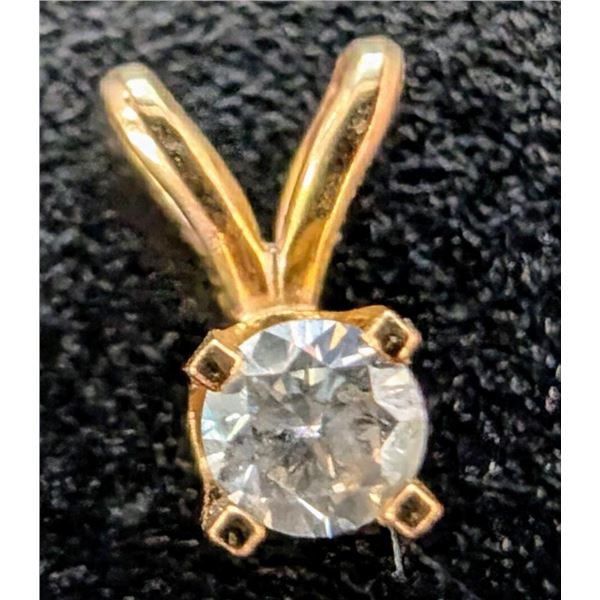14K Yellow Gold 0.2G Natural Diamond 0.1Ct Pendant, Made in Canada, Appraised Retail $835
