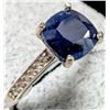 Image 3 : 10K White Gold 2.41G Blue Sapphire 2.5Ct & Diamond 0.06Ct Ring (~Size 6.5), Made in Canada, Appraise