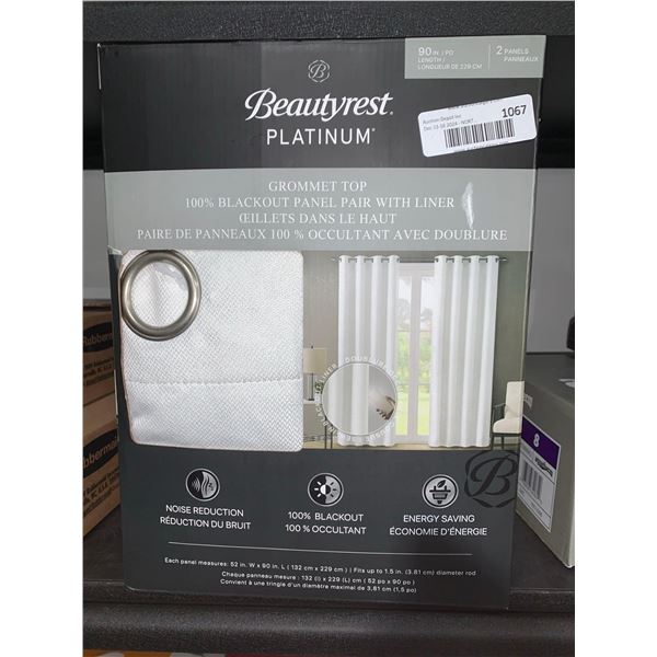 Beautyrest Platinum Grommet Top Blackout Panel Pair with Liner, noise reduction, energy saving (52in