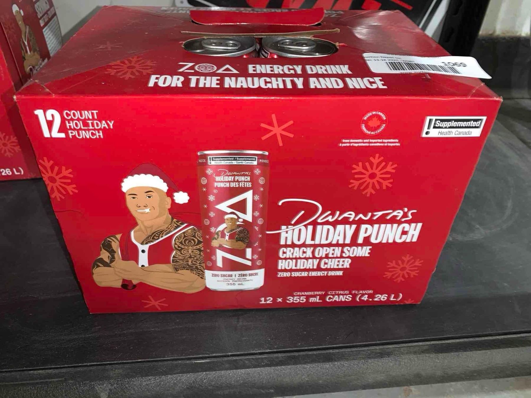 Dwanta Dwanta's Holiday Punch Zoa Zero Sugar Energy Drink (12 x 355ml)