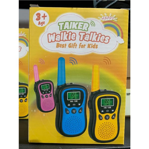 Walkie Talkies 3pc Set, 3 Mile Range, 9 Privacy Codes, Hands-free mode, built-in flashlight, auto-sq
