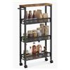 Image 1 : NX-R833-B1 Slim Storage Cart 4 Tier (6.5in x 7.3in x 34.6in)