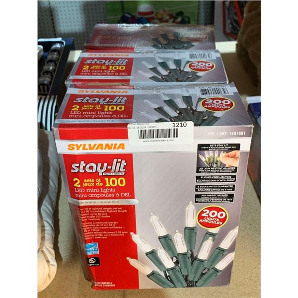Sylvania Stay-lit 200ct x 3 boxes of Mini Lights, Pure White (33ft/set)