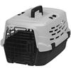 Image 1 : Iris USA UPC-490 Small Easy Access Pet Travel Carrier, Black/Gray 21" x 12" x 14"