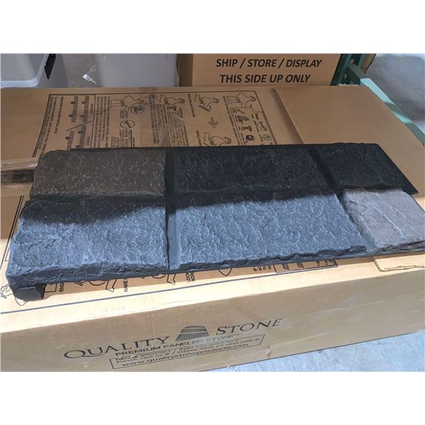 Quality Stone Premium Paneled Stone Europa Stone Black Blend Corner Panel Left 12 Pcs