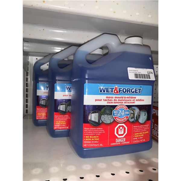 Wet & Forget Moss Mould & Mildew Cleaner  4L x 3