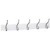 Image 1 : Amazon Basics Wall-Mounted Farmhouse Coat Rack, 5 Standard Hooks, White