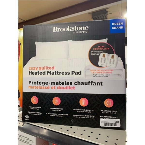 Brookstone Cozy Quilted Heated Mattress Pad Queen Size