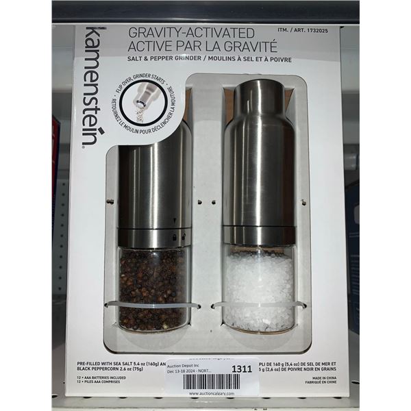 Kamenstein Gravity-Activated Salt & Pepper Grinder