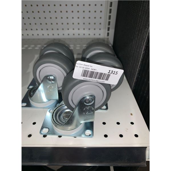 Lot of 5 Casters 3" Swivel Castors