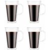 Image 1 : Bodum Canteen Double Wall Mugs, 4-piece Set (13.5 oz, double wall glass, clear)
