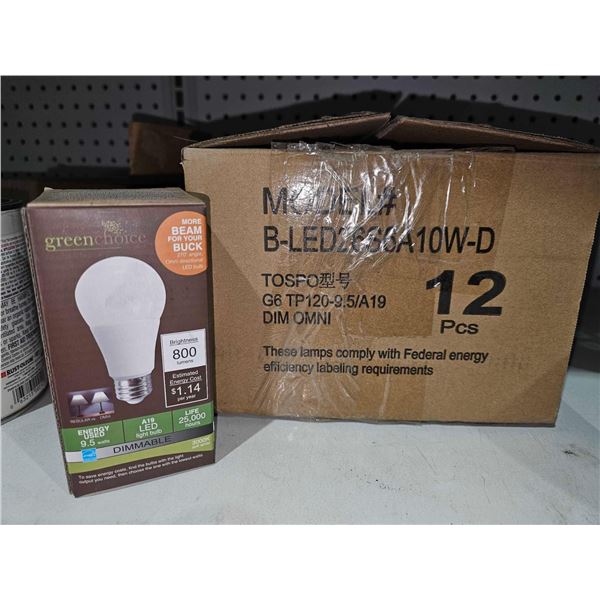 Greenchoice A19 LED 800 Lumen Light Bulbs 12 Count