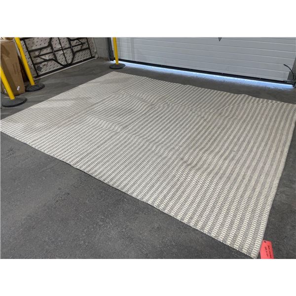 Jaipur Gray & Beige Stripe Design Area Rug 8x11' Tuffted