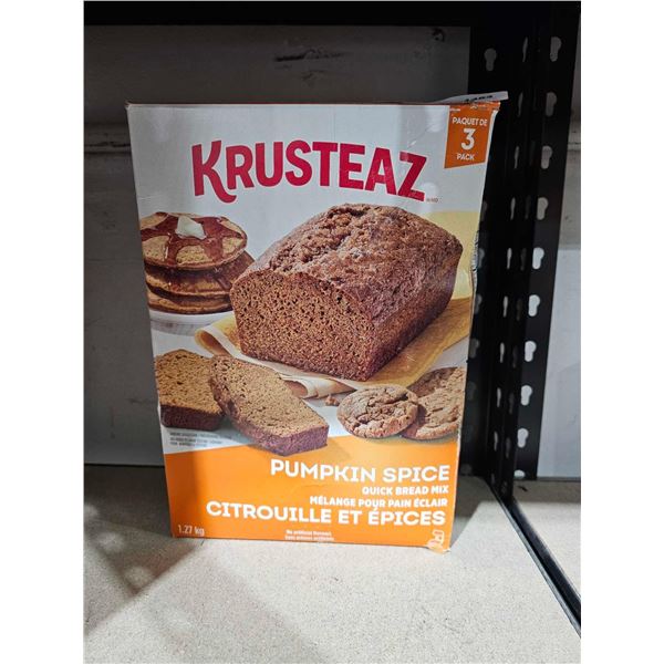 Krusteaz Pumpkin Spice Quick Bread Mix – 3 Bags per Box 1.27kg