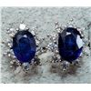 Image 1 : Silver Blue Sapphire & Cz Earrings, Suggested Retail Value $200