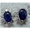 Image 2 : Silver Blue Sapphire & Cz Earrings, Suggested Retail Value $200