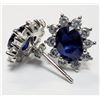 Image 3 : Silver Blue Sapphire & Cz Earrings, Suggested Retail Value $200