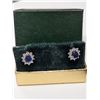 Image 4 : Silver Blue Sapphire & Cz Earrings, Suggested Retail Value $200