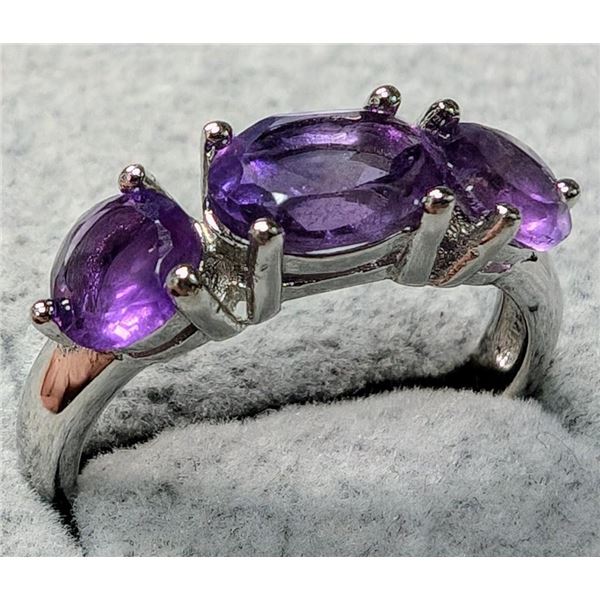 Silver Amethyst 1.8Ct Ring, Suggested Retail Value $200