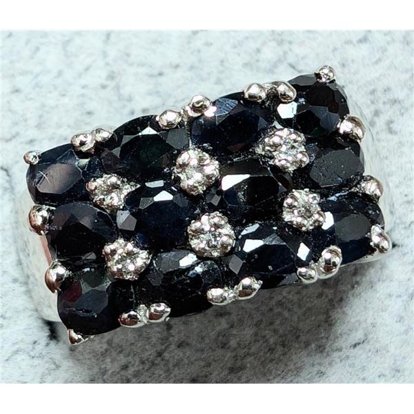 Silver Sapphire 1.25Ct 4.85G Ring, Suggested Retail Value $240