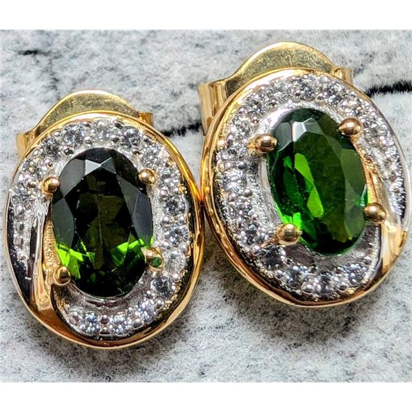 Silver Chorme Diopside 1.75Ct Earrings, Suggested Retail Value $160