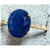 Image 2 : 10K Yellow Gold 1.89G Blue Sapphire 3.5Ct & Lab Dia 0.05Ct Ring (~Size 7), Made in Canada, Appraised