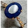 Image 3 : 10K Yellow Gold 1.89G Blue Sapphire 3.5Ct & Lab Dia 0.05Ct Ring (~Size 7), Made in Canada, Appraised