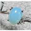 Image 2 : Silver Chalcedony And Diamond 0.02Ct Ring (~Size 5.5), Suggested Retail Value $160