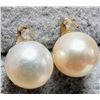 Image 2 : 14K Yellow Gold Fresh Water Pearl And Diamond 0.02Ct Earrings, Made in Canada, Suggested Retail Valu
