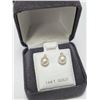 Image 4 : 14K Yellow Gold Fresh Water Pearl And Diamond 0.02Ct Earrings, Made in Canada, Suggested Retail Valu