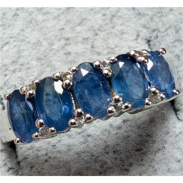 Silver Blue Sapphire 2.5Ct Ring (~Size 7), Suggested Retail Value $240