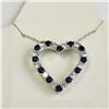 Image 1 : Silver Created Sapphire 18" Necklace, Suggested Retail Value $80