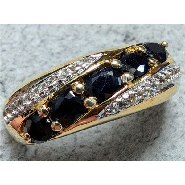 Silver 4G Sapphire 1.5Ct Ring (~Size 7.25)), Suggested Retail Value $240