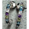 Image 2 : Silver Multi Color Gemstone Earrings , Suggested Retail Value $120
