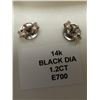 Image 3 : 14K White Gold 1.34G Black Diamond 1.2Ct Earrings, Made in Canada, Appraised Retail $1390