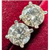 Image 4 : 14K White Gold 1.12G Natural Diamond 1.22Ct Earrings, Made in Canada, Appraised Retail $3545