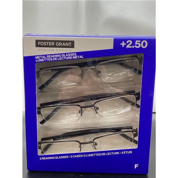 Foster Grant Design Optics  3 Reading Glasses +2.50