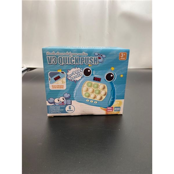 Handheld Fast Push Pop Game, Quick Pushing Bubble Puzzle Fidget Toys for Kids or Adults, Light Up Po