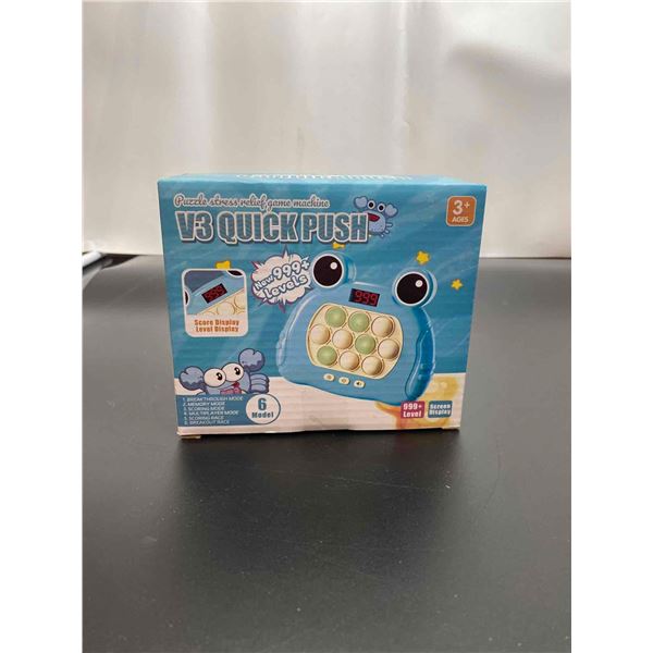 Handheld Fast Push Pop Game, Quick Pushing Bubble Puzzle Fidget Toys for Kids or Adults, Light Up Po