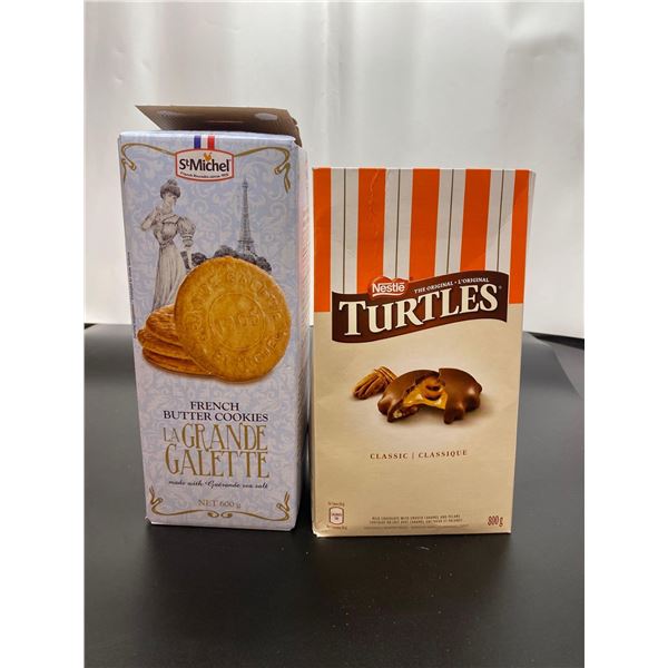 St Michel French Butter Cookies- NET 600g Nestle The Original Turtles- 800g Lot of 2