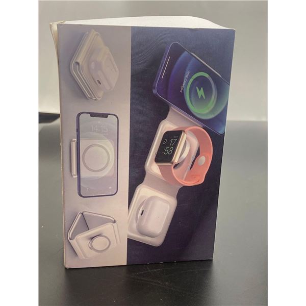 Wireless Charging Station, 3 in 1 Foldable Fast Wireless Charger Pad